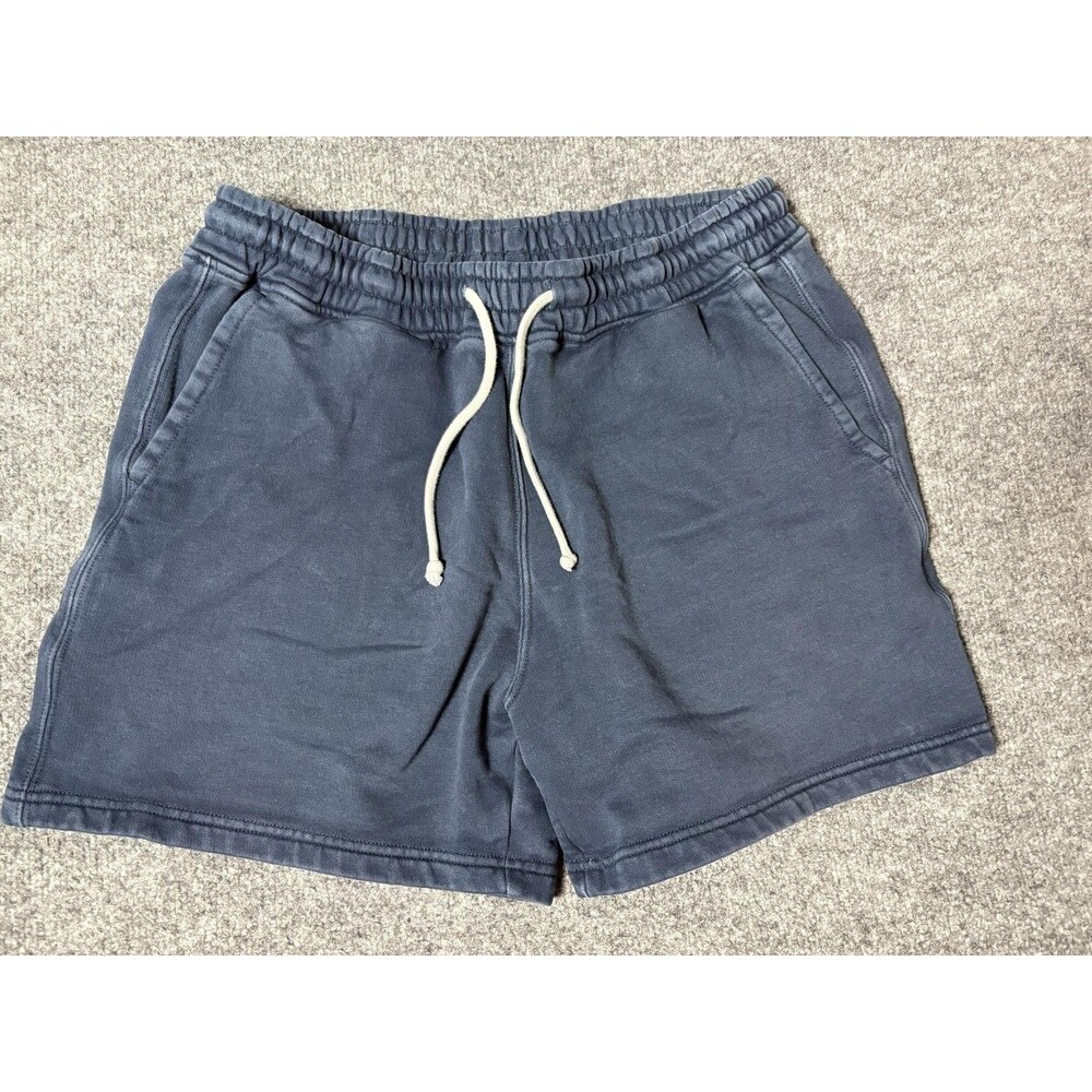 American Eagle Sweat Shorts Mens S Blue Fleece 5" Inseam Drawstring Casual